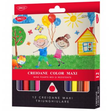 Creion color 12 culori Maxi Daco triunghiular CC512T