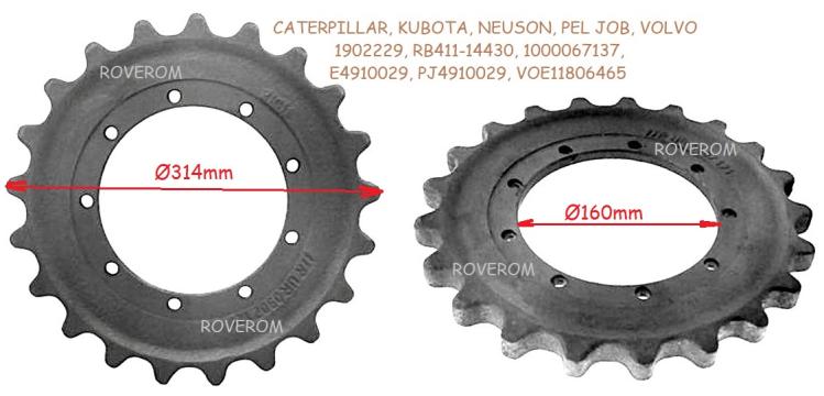 Roata motrica (sprocket) CAT, Kukota, Neuson, PEL JOB, Volvo