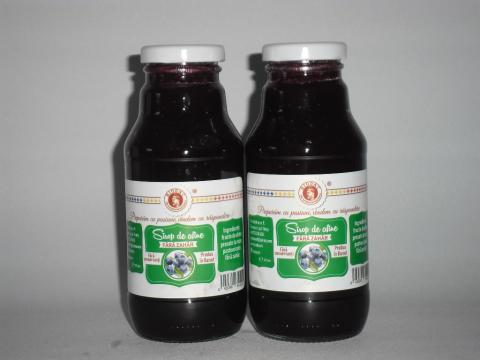 Sirop de afine salbatice presate la rece fara zahar, 330ml