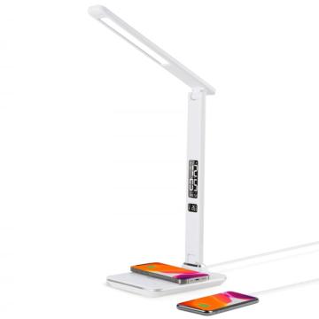 Lampa LED de birou cu afisaj ceas, termometru, calendar