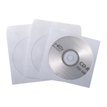 Plic CD, 124 x 127 mm, fereastra, alb, gumat, 90 g/mp