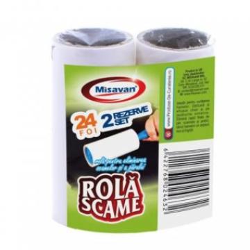 Set 2 rezerva rola curatare scame si par Misavan 2x24 foi