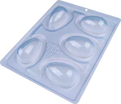Forma ciocolata Ou, 3 parti, 5 cavitati, 65mmx42mm