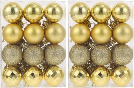 Globuri decorare pom sarbatori aurii - set 48 bucati de la Molifag Srl