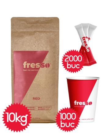 Pahare 8oz Fresso Red si zahar Fresso
