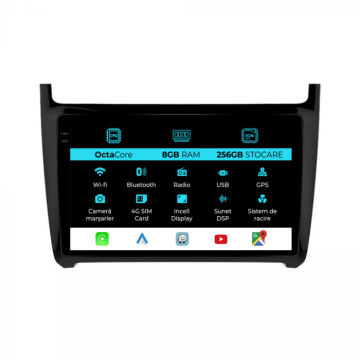 Navigatie dedicata Volkswagen Polo (2009-2018), 9 inch, 8Gb