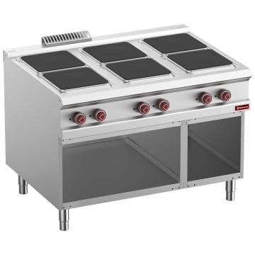 Soba electrica, 6 placi pe dulap deschis