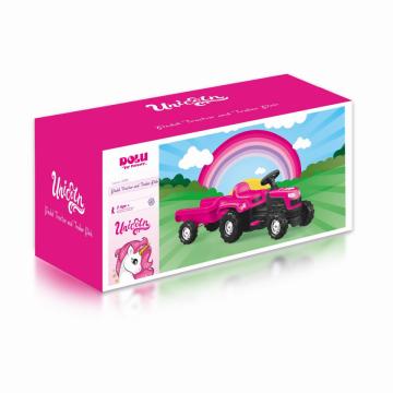 Jucarie, Tractor cu pedale si remorca - Unicorn