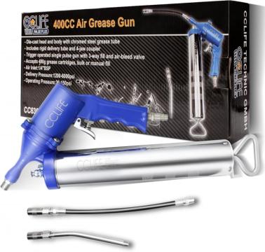 Pompa pneumatica de gresat pentru tub 400gr cu adaptoare de la Molifag Srl