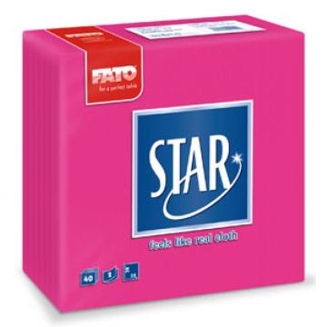 Servetele 38x38 cm, 2 straturi, embosate, Star Fuchsia, Fato de la Sanito Distribution Srl