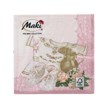 Servetele de masa 33x33cm roz - 3 straturi