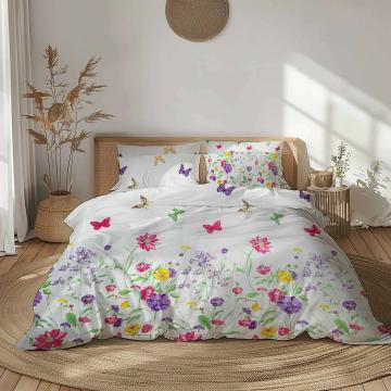 Set lenjerie de pat bumbac ranforce 4 piese de la Vision Craft Textile Srl