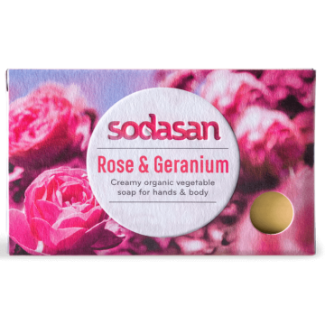 Sapun crema bio trandafir si geraniu 100g Sodasan