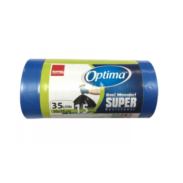 Saci gunoi Sano Optima Super 35litri, 15, 50*70 albastri