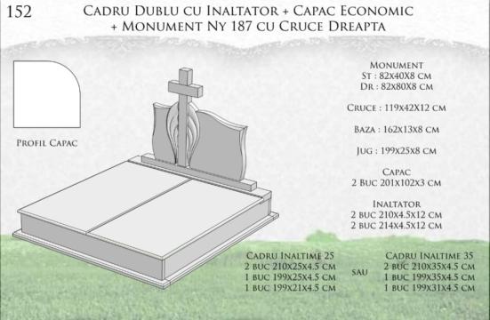 Monument NY 187 cu cruce dreapta + cadru dublu cu inaltator