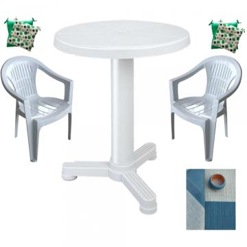 Set balcon Vilhena masa 70 cm cu 2 scaune Carnaval de la Kalina Textile SRL