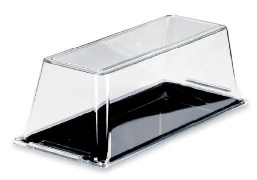 Set display bufet Raki, platou negru cu capac transparent