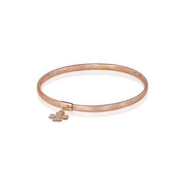 Bratara elastica din aur galben de 14 K cu trifoi
