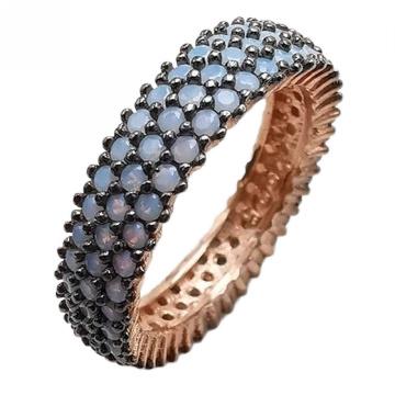 Inel Eternity din argint 925 placat cu rodiu roz de la Sandra Ferretti Srl