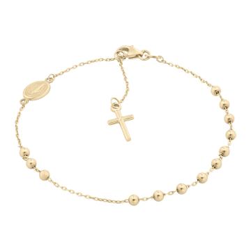 Bratara rozariu din aur galben de 18 K cu cruciulita de la Sandra Ferretti Srl