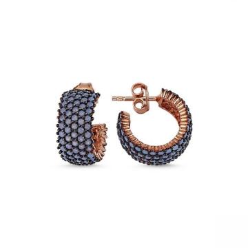 Cercei Eternity din argint 925 placati cu rodiu roz de la Sandra Ferretti Srl