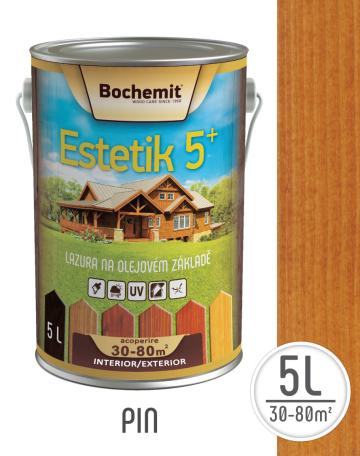 Lazura lemn Bochemit Estetik Clasic 5L, pin, protectie UV