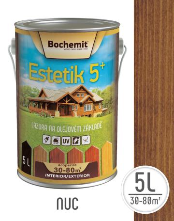 Lazura lemn Bochemit Estetik Clasic 5L, nuc, protectie UV