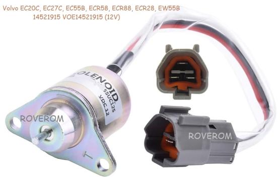 Solenoid 12v, pompa injectie Volvo EC18C, EC20C, EC27C, EC55 de la Roverom Srl