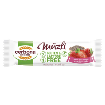 Baton cereale fara gluten cu capsuni si chia 35g