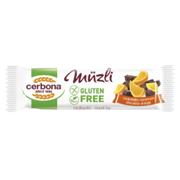 Baton cereale fara gluten cu ciocolata si portocale 35g
