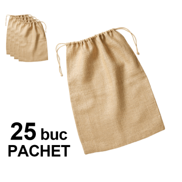 Saculet iuta natur 10 x 14 cm, 25 bucati de la Best Media Style Srl
