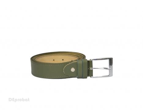 Curea piele naturala verde (kaki) de la Deprobat.ro