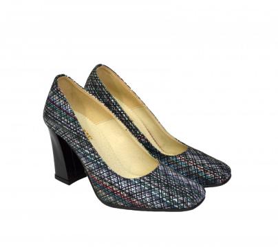 Pantofi multicolori dama eleganti din piele naturala de la Deprobat.ro