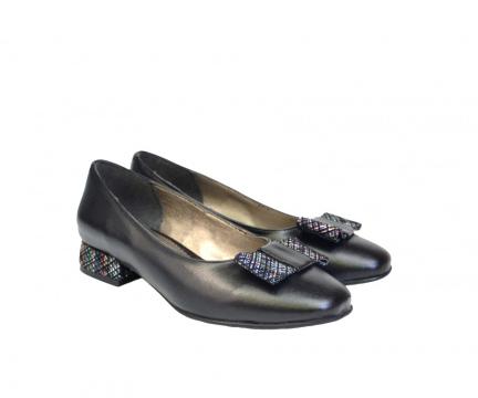 Pantofi negri dama eleganti din piele naturala P393