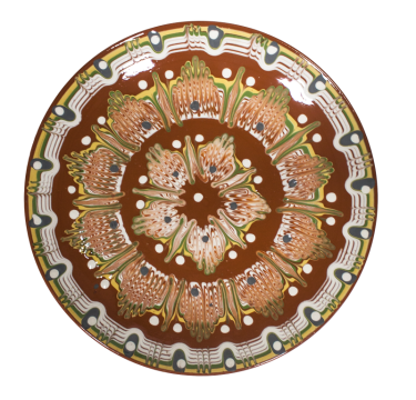 Farfurie ceramica Raki 26cm Troianska Sarca, pictata manual de la Kalina Textile SRL