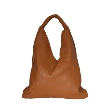 Geanta shopper din piele naturala Dasha - maro coniac