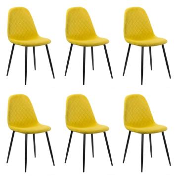 Set 6 scaune de bucatarie din catifea BUC 237X galben de la European Med Prod