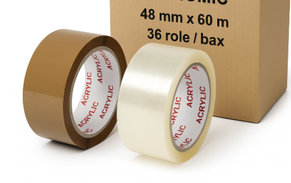 Banda adeziva acril economic maro & transparenta 48 mmx60 m de la Grouplyn Import- Export