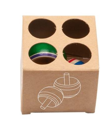 Jucarie titirezi eco din lemn in cutie carton, set 2 buc