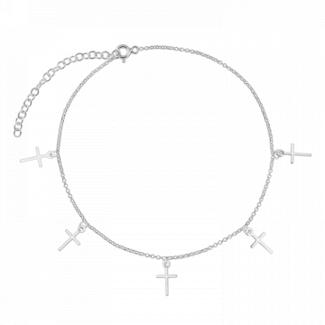 Bratara de picior din argint, cruciulite, 19-24 cm de la Atelier Lolit Srl