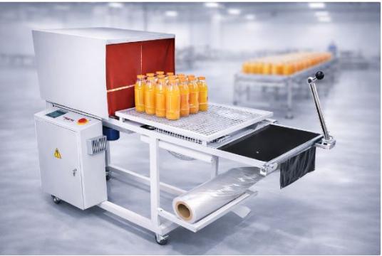 Masina de baxat, ambalat cu folie sticle, borcane de la Ramsa Mach Distribution Srl