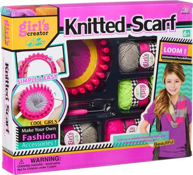 Jucarie set creativ pentru fetite de tricotat esarfe