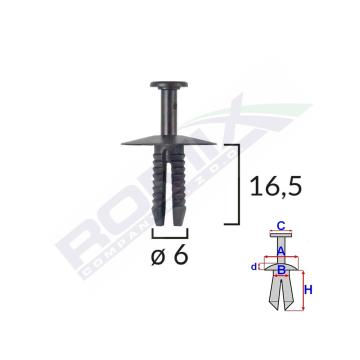 Clips fixare pentru BMW/Mini/Opel 6x16.5mm - negru set 10 de la Auto Care Store Srl