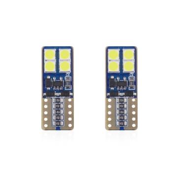 Set becuri auto cu Led Canbus compatibil T10E W5W 8 SMD alb