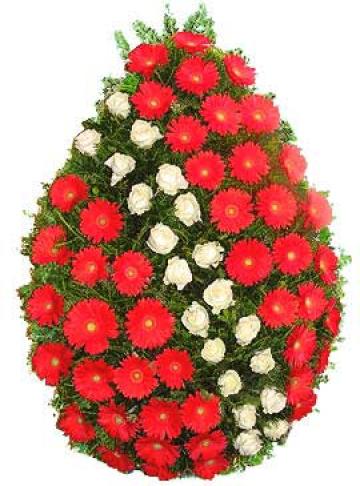 Coroana gerbera si trandafiri 15 de la Casa Funerara Eva Srl