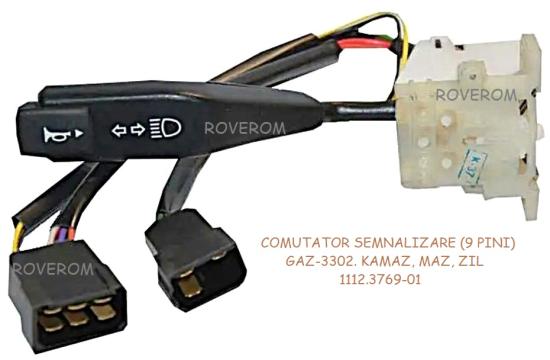 Comutator semnalizare Gaz-3302. Kamaz, Maz, Zil (9 pini)