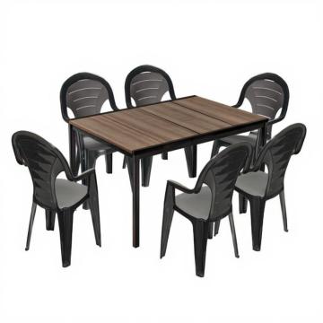 Set de mobilier de gradina Lagos 6 in 1 nuc-grafit