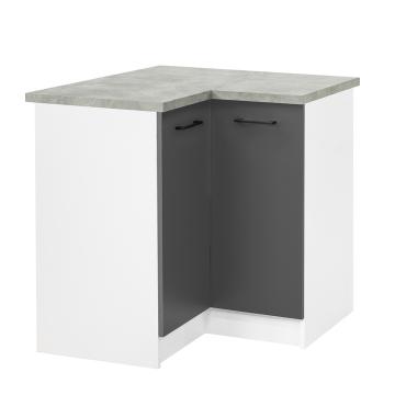 Dulap coltar inferior 2 usi, alb-antracit Praktik 90 de la Leziter Kft.