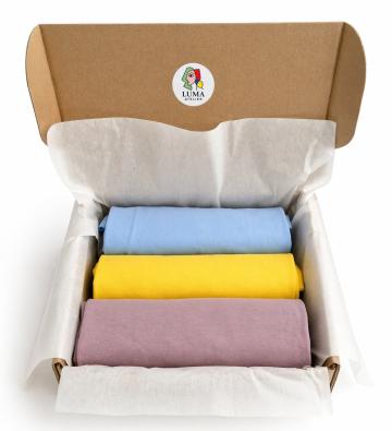 Cutie cadou cu 3 tricouri unisex Breda din bumbac organic