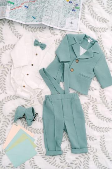Costum de botez Gruia - gri menta de la Andreeatex